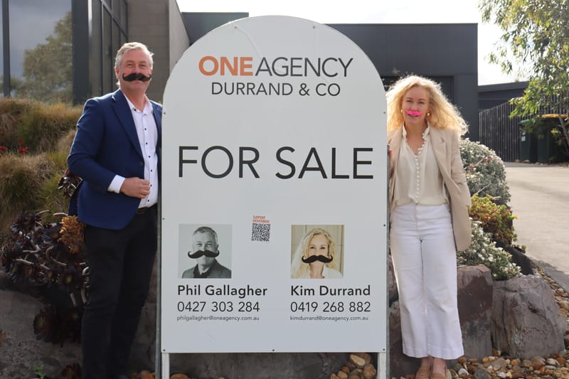 Stache'd up signs to raise funds post image